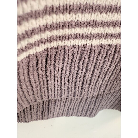 Jones ny striped super soft chunky sweater lavender purple white medium - Picture 6 of 12